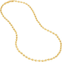 Olas d'Oro - 14K Yellow Gold 3.90mm Round Bead Chain Necklace - 19.75" - 11.45 Grams