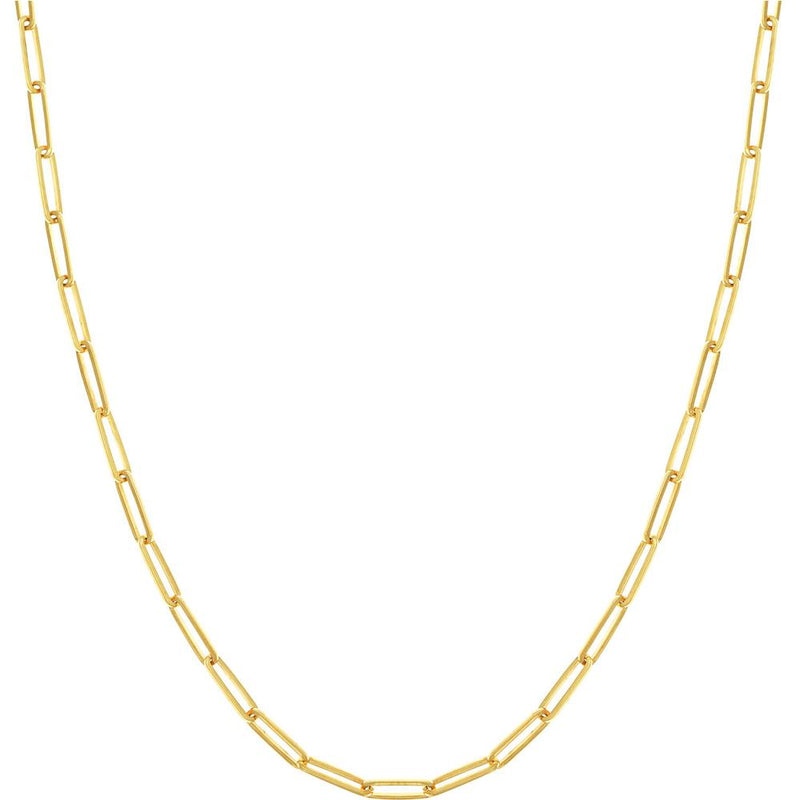 Olas d'Oro - 14K Yellow Gold 3.95mm Designer Long Link Chain Necklace - 30"