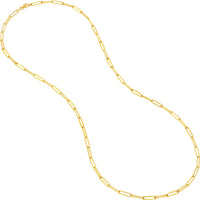 Olas d'Oro - 14K Yellow Gold 3.95mm Designer Long Link Chain Necklace - 30"