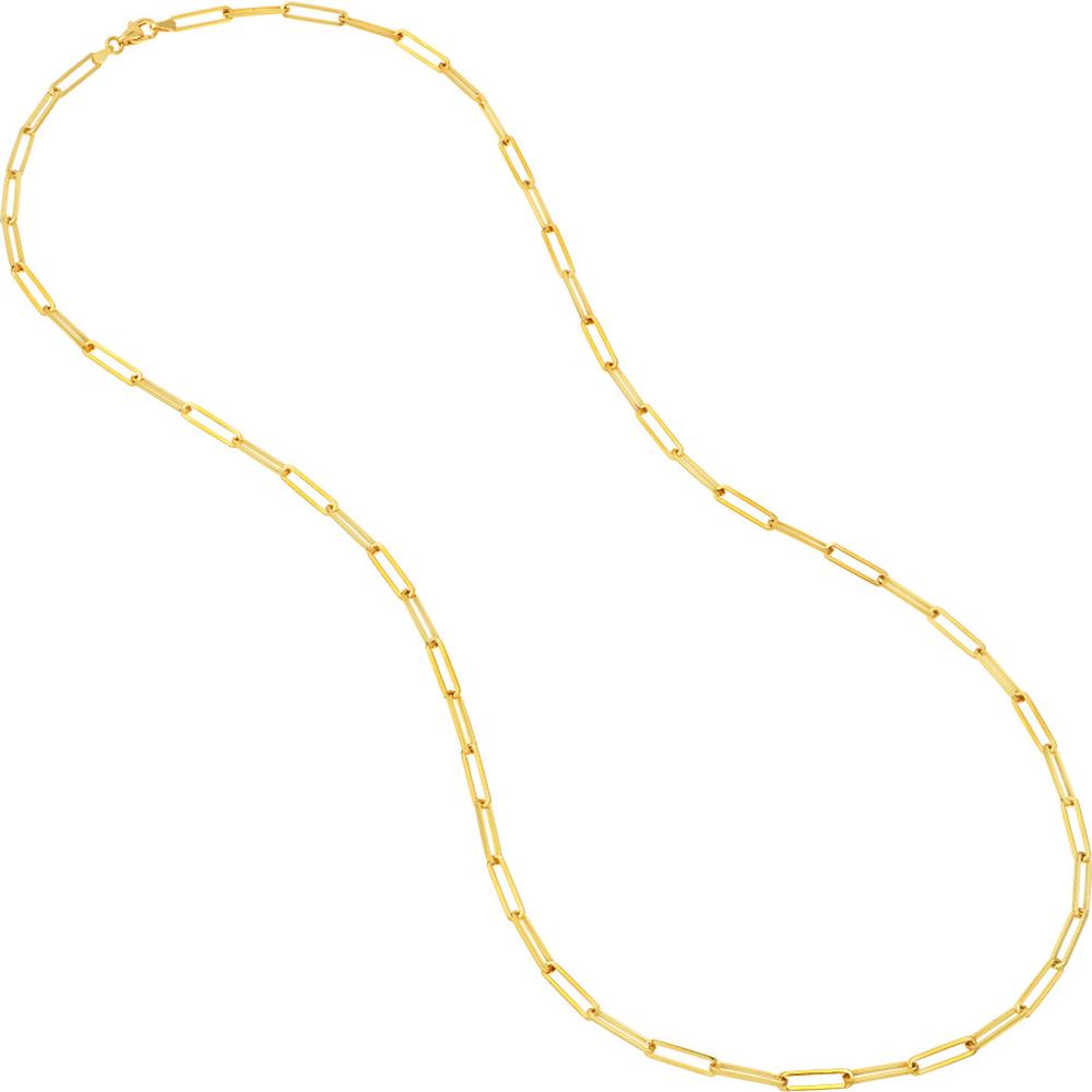 Olas d'Oro - 14K Yellow Gold 3.95mm Designer Long Link Chain Necklace - 30"