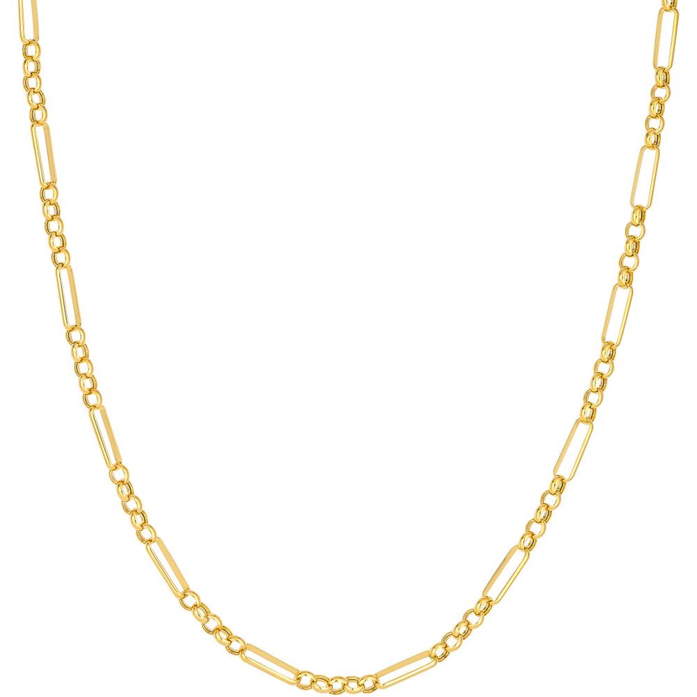 Olas d'Oro - 14K Yellow Gold 3.95mm Hollow Rolo Chain Necklace - 18"