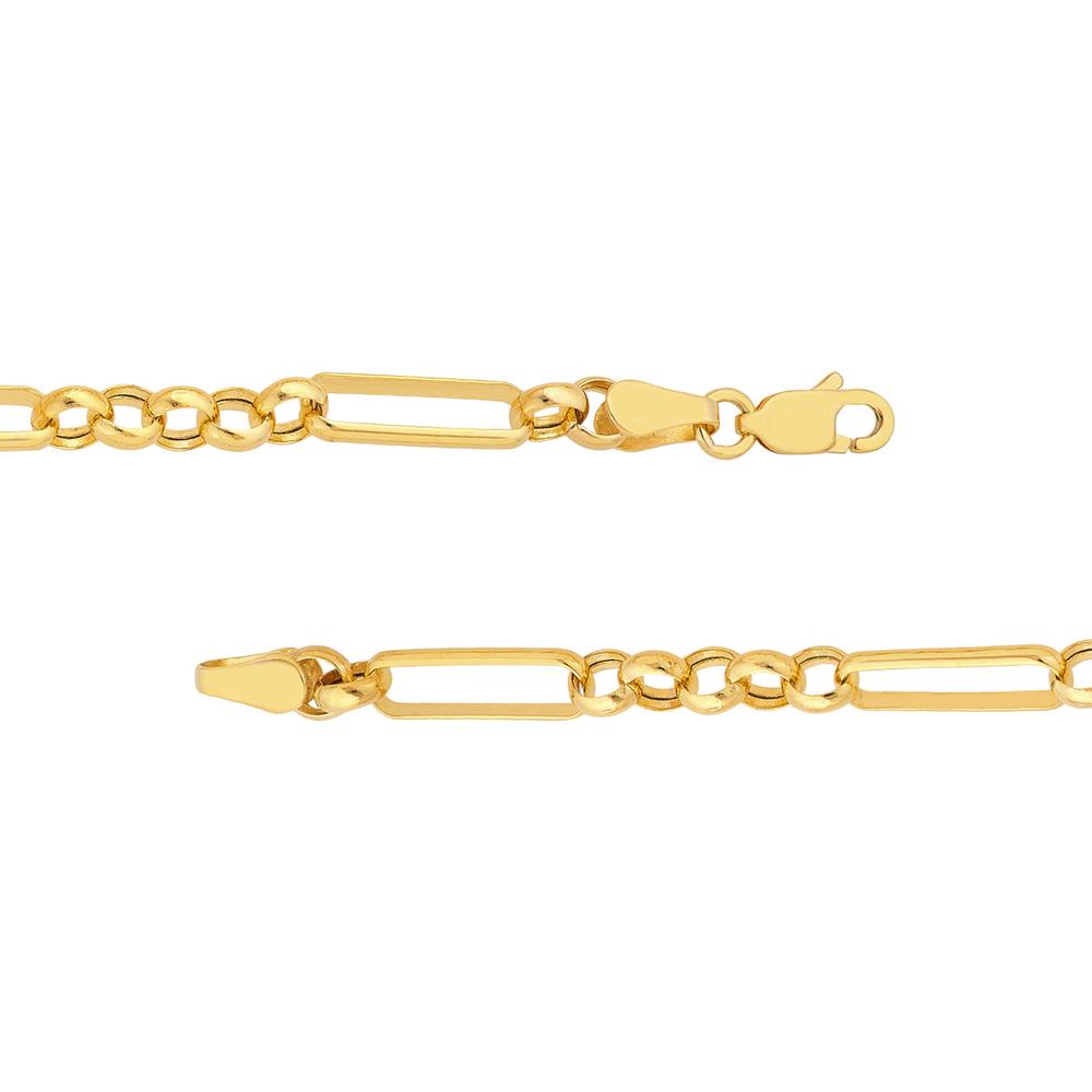 Olas d'Oro - 14K Yellow Gold 3.95mm Hollow Rolo Chain Necklace - 18"