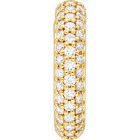 Olas d'Oro - 14K Yellow Gold 3-Row Diamond Pave Huggies - 0.78 Carat Total Diamond Weight