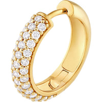 Olas d'Oro - 14K Yellow Gold 3-Row Diamond Pave Huggies - 0.78 Carat Total Diamond Weight