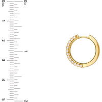Olas d'Oro - 14K Yellow Gold 3-Row Diamond Pave Huggies - 0.78 Carat Total Diamond Weight