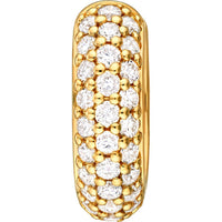 Olas d'Oro - 14K Yellow Gold 3-Row Diamond Pave Huggies - 1/2 Carat Total Diamond Weight