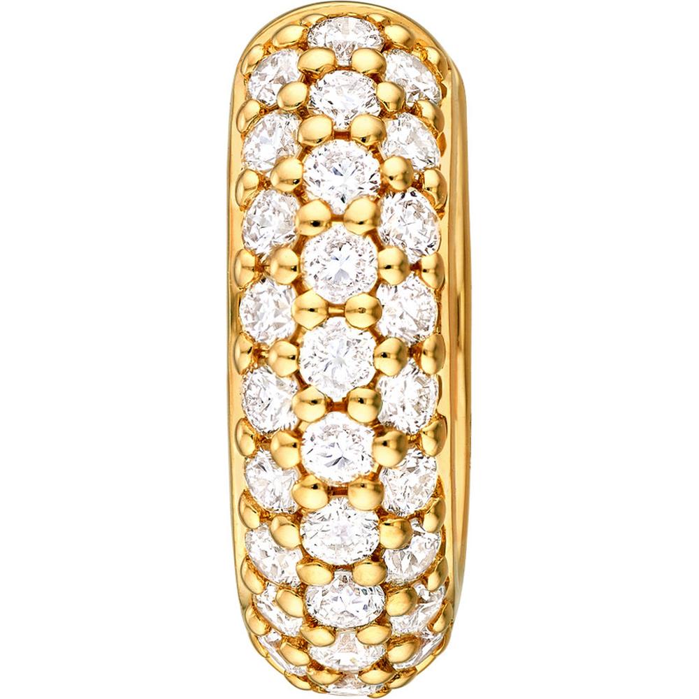 Olas d'Oro - 14K Yellow Gold 3-Row Diamond Pave Huggies - 1/2 Carat Total Diamond Weight