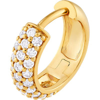 Olas d'Oro - 14K Yellow Gold 3-Row Diamond Pave Huggies - 1/2 Carat Total Diamond Weight