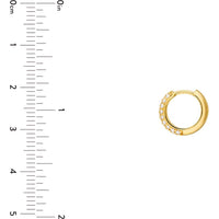 Olas d'Oro - 14K Yellow Gold 3-Row Diamond Pave Huggies - 1/2 Carat Total Diamond Weight