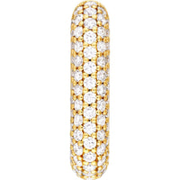 Olas d'Oro - 14K Yellow Gold 3 Row Pave Diamond Paper Clip Huggie Earrings - 1.11 Carat Total Diamond Weight