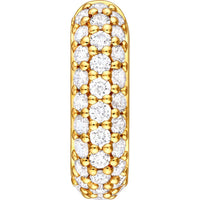Olas d'Oro - 14K Yellow Gold 3-Row Pave Diamond Paper Clip Huggies - 5/8 Carat Total Diamond Weight