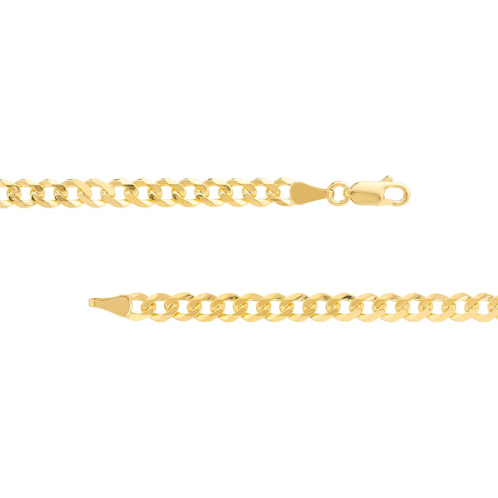 Olas d'Oro - 14K Yellow Gold 30" Curb Chain Necklace with Lobster Clasp - 4.95mm, 19.55g