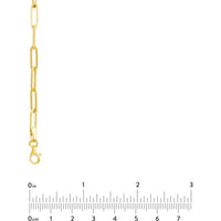 Olas d'Oro - 14K Yellow Gold 30" Hollow Paper Clip Chain Necklace with Pear Lock Clasp - 7.64 Grams