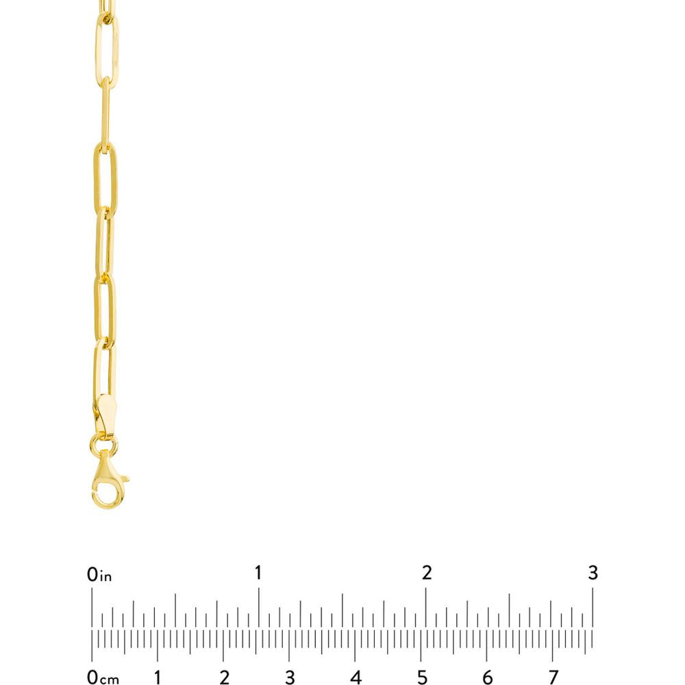 Olas d'Oro - 14K Yellow Gold 30" Hollow Paper Clip Chain Necklace with Pear Lock Clasp - 7.64 Grams