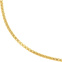 Olas d'Oro - 14K Yellow Gold 30" Hollow Round Box Chain Necklace with Lobster Lock - 11.49 Grams