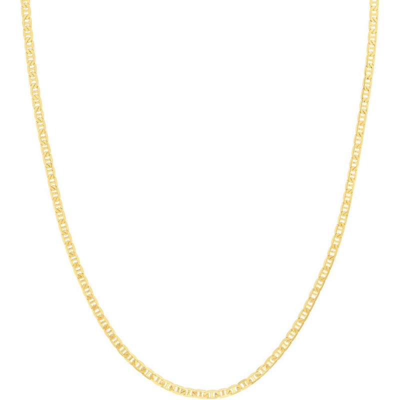 Olas d'Oro - 14K Yellow Gold 30" Mariner Chain Necklace with Lobster Lock - 13.21 Grams