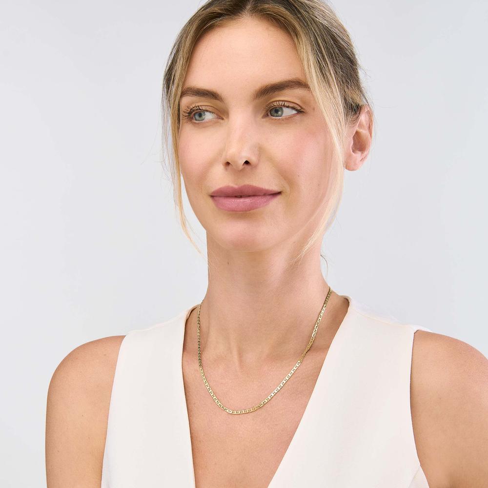 Olas d'Oro - 14K Yellow Gold 30" Mariner Chain Necklace with Lobster Lock - 13.21 Grams