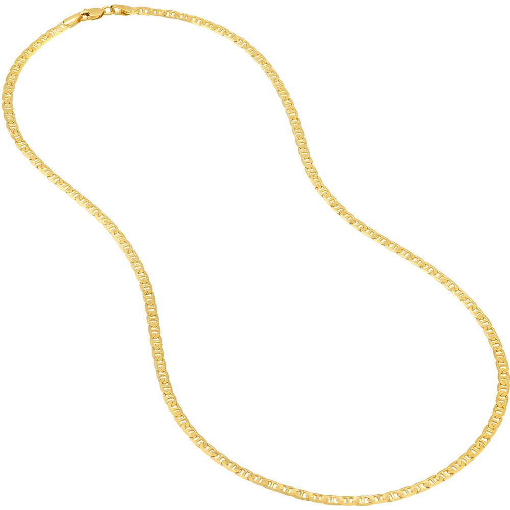 Olas d'Oro - 14K Yellow Gold 30" Mariner Chain Necklace with Lobster Lock - 13.21 Grams