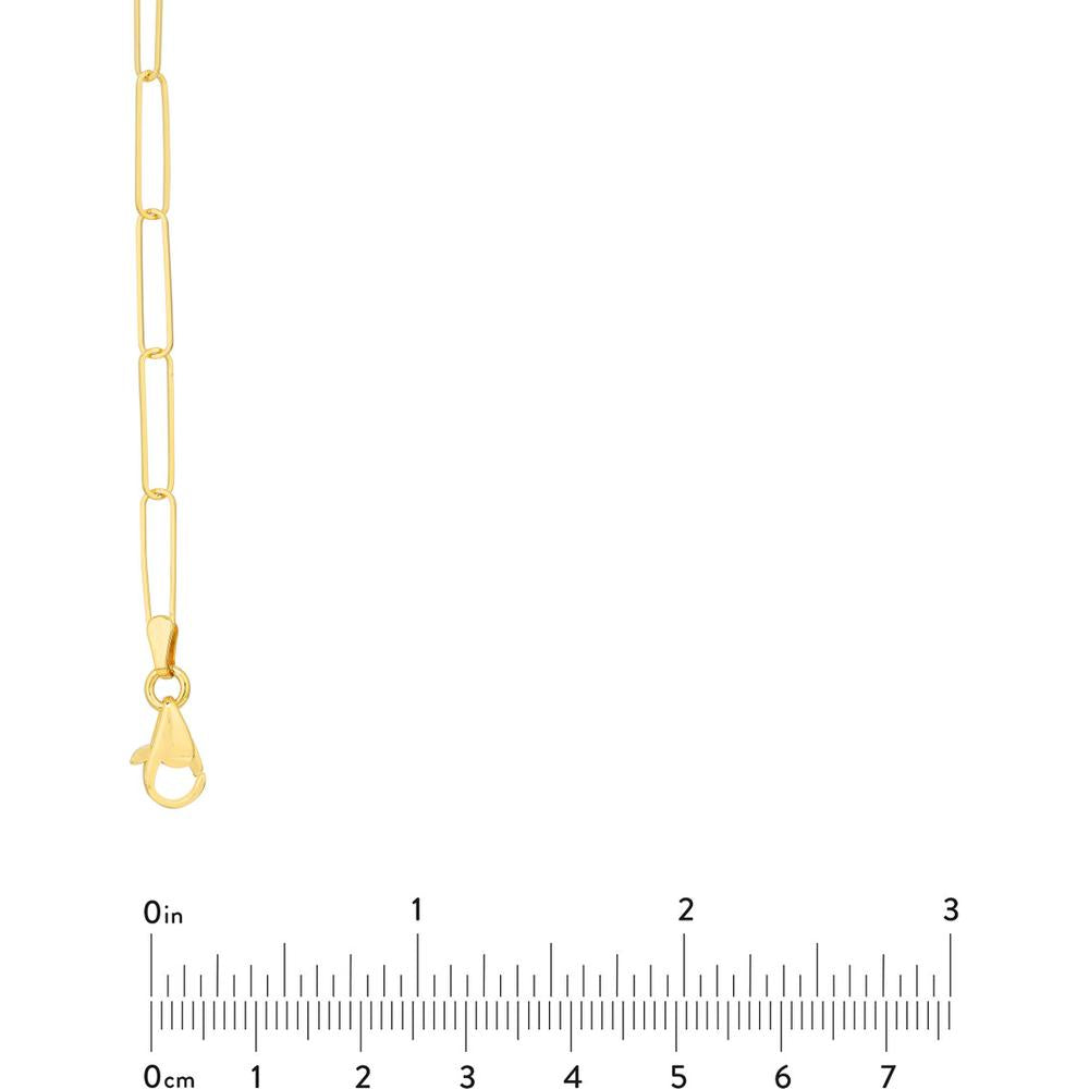 Olas d'Oro - 14K Yellow Gold 30" Paper Clip Chain Necklace with Pear Shaped Lobster Clasp