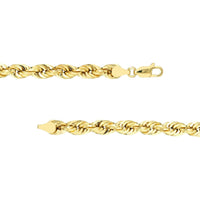 Olas d'Oro - 14K Yellow Gold 30'' Light Rope Chain Necklace with Lobster Lock - 13.9g