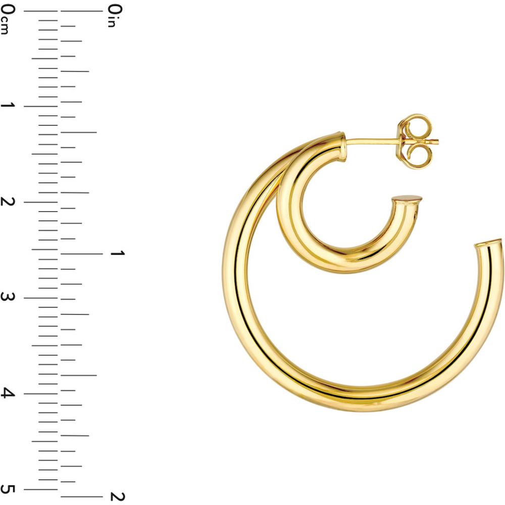 Olas d'Oro - 14K Yellow Gold 30mm Double Open Hoop Earrings