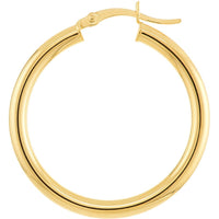 Olas d'Oro - 14K Yellow Gold 30mm Polished Hoop Earrings - 1.80 Grams Total Weight