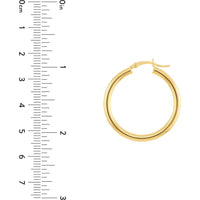 Olas d'Oro - 14K Yellow Gold 30mm Polished Hoop Earrings - 1.80 Grams Total Weight