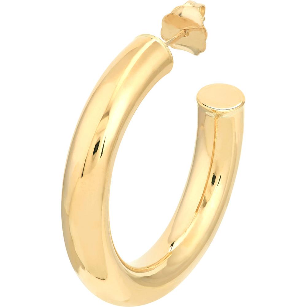 Olas d'Oro - 14K Yellow Gold 30mm Tube Hoop Earrings