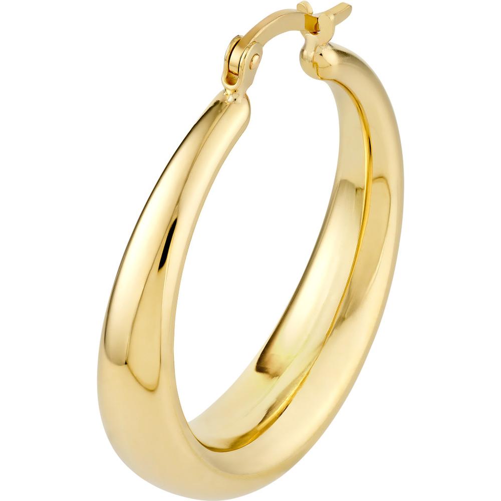 Olas d'Oro - 14K Yellow Gold 31mm Polished Round Hoop Earrings - 3.40 Grams Total Weight