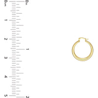 Olas d'Oro - 14K Yellow Gold 31mm Polished Round Hoop Earrings - 3.40 Grams Total Weight