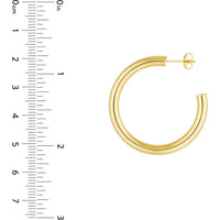 Olas d'Oro - 14K Yellow Gold 35mm Tube Hoop Earrings - 3.49g Weight