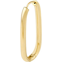 Olas d'Oro - 14K Yellow Gold 38.3mm Oval Round Hoop Hinged Earrings - 4.10 Grams