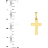 Olas d'Oro - 14K Yellow Gold 3D Cross Pendant with Open Designed Back