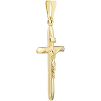 Olas d'Oro - 14K Yellow Gold 3D Crucifix Pendant - Faithful Religious Symbol in Fine Gold