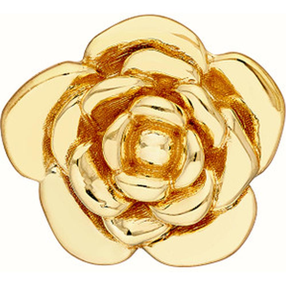 Olas d'Oro - 14K Yellow Gold 3D Rose Stud Earrings