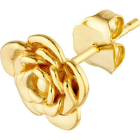 Olas d'Oro - 14K Yellow Gold 3D Rose Stud Earrings