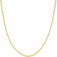 Olas d'Oro - 14K Yellow Gold 3mm Bead Chain Necklace - 18" Length - 13.73 Grams
