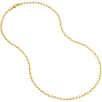 Olas d'Oro - 14K Yellow Gold 3mm Bead Chain Necklace - 18" Length - 13.73 Grams