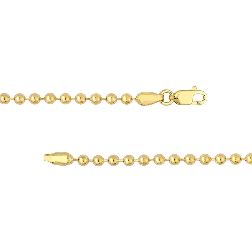 Olas d'Oro - 14K Yellow Gold 3mm Bead Chain Necklace - 18" Length - 13.73 Grams