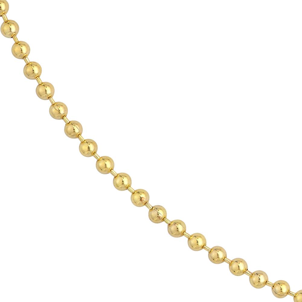 Olas d'Oro - 14K Yellow Gold 3mm Bead Chain Necklace - 20" Length - 15.21 Grams