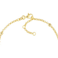 Olas d'Oro - 14K Yellow Gold 3mm Diamond-Cut Bead Station Bracelet with Adjustable Rolo Chain
