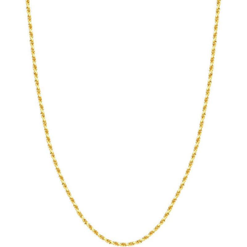 Olas d'Oro - 14K Yellow Gold 3mm Diamond-Cut Rope Chain Bracelet with Lobster Lock - 5.1 grams