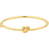 Olas d'Oro - 14K Yellow Gold 3mm Love Knot Tube Bangle - 4.20 Grams