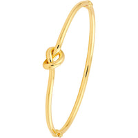 Olas d'Oro - 14K Yellow Gold 3mm Love Knot Tube Bangle - 4.20 Grams