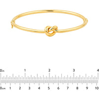 Olas d'Oro - 14K Yellow Gold 3mm Love Knot Tube Bangle - 4.20 Grams