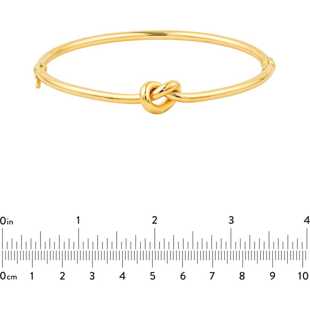 Olas d'Oro - 14K Yellow Gold 3mm Love Knot Tube Bangle - 4.20 Grams