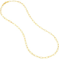 Olas d'Oro - 14K Yellow Gold 3mm Paper Clip Chain Necklace - 18" - 3.87 Grams