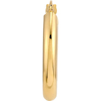 Olas d'Oro - 14K Yellow Gold 3mm Polished Oval Tube Hoop Earrings - 1.48 Grams Total Weight