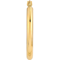 Olas d'Oro - 14K Yellow Gold 3mm Polished Oval Tube Hoop Earrings