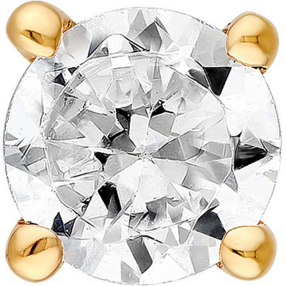 Olas d'Oro - 14K Yellow Gold 3mm Round Diamond 4-Prong Stud Earrings - 0.22 Carat Total Diamond Weight